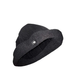 Turtle‎ Fur, charcoal gray seemed cuffed cloak hat 23” circ warm stretchy thick